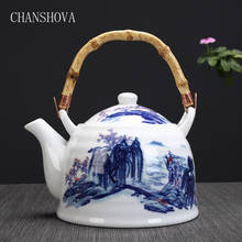 CHANSHOVA High Capacity 950ml Traditional Chinese Style Ceramic Tea Pot Bamboo Handle China Porcelain Large Teapot Kettle H070 2024 - buy cheap