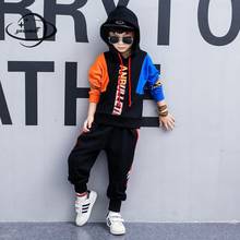 Kids Clothing Set Spring Autumn Boys Sweatshirts+pant 2pcs Suits Hooded Pullover Patchwork Raglan Sleeve Children's Clothes H63 2024 - buy cheap