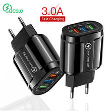 USB Charger Universal Wall Charging Adpter For iPhone XR Huawei Samsung Xiaomi 9 Mobile Phone Accessories 3 Ports EU/US Chargers 2024 - buy cheap