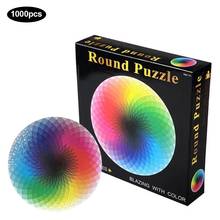 1000 pcs/set Colorful Rainbow Round Geometrical Photo Puzzle Adult Kids DIY Educational Reduce Stress Toy Jigsaw Puzzle Paper 2024 - buy cheap