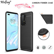Carbon Fiber Cover For Huawei P40 Pro Case Rubber Bumper Silicone Shockproof Case For Huawei P40 Pro Cover Shell Huawei P40 Pro 2024 - buy cheap