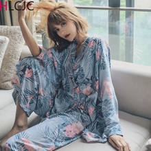 Spring 2020 Girls Pijamas Mujer Flamingo Printing Women Pajamas Sets Long Sleeve Kimono Style Home Wear Serve Lovely Sleepwear 2024 - buy cheap