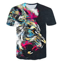 New Summer Lion 3D Men's Tshirt Fashion Animal Print T-Shirt Male Casual Short-Sleeve Tee Shirt 3D Lion T Shirt 2024 - buy cheap
