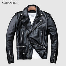 CARANFIER Leather Jacket men Autumn Sheepskin Genuine Leather Coat Slim Motrocycle Jacket Women Clothes 2019 Chaqueta Mujer 2024 - buy cheap
