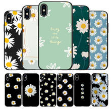 Daisy Flower black Silicone Phone Case For iPhone 12 XR XS Max 5 5S SE 2020 6 6S 7 8 PLUS X 11Pro Max 11 Cover 2024 - buy cheap