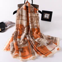 2021 Luxury Brand Summer Classic Women Beach Scarf Silk Scarves Female Shawl Women Foulard Ladies Wrap Bandanna Muffler 180X90CM 2024 - buy cheap