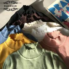 Dueweer Women's Clothing Sweaters Tops Woman Turtleneck Sweater Brown Long Sleeve Top Green Jumper Kawaii Winter Pullover 2024 - buy cheap