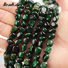 15inch 8mm Green Irregular Tiger Eye Beads Natural Stone Loose Stone Beads For Jewelry Making DIY Making Bracelet Beeadtales 2024 - buy cheap