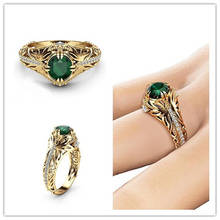 Anillo de circón verde para mujer, joya de compromiso, cristal hueco, piedra Natural 2024 - compra barato