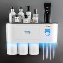 Dispensador automático de pasta de dientes, soporte multifuncional montado en la pared, organizador de cepillos de dientes, accesorios de baño 2024 - compra barato