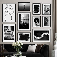 Vintage Style Poster Print Black And White Abstract Art Wall Picture Fashion Woman Monroe Canvas Painting Nordic Home Wall Decor 2024 - buy cheap