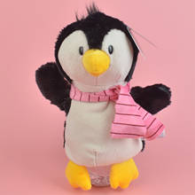 Marioneta de mano de pingüino para bebé y niño, juguete de felpa de aprendizaje, bufanda rosa, loro, muñeco de desarrollo para regalo 2024 - compra barato