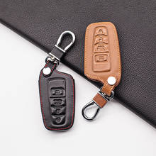 Soft Leather Key Case For Toyota Camry CHR Corolla RAV4 Avalon Land Cruiser Prado Prius 2017 2018 2019 4 Button Remote Fob Cover 2024 - buy cheap