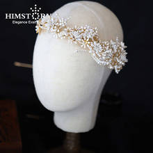 Himstory Vintage Headbands Flower Leaves Wedding Hair Accessories Women Bride Tiara Hairband Show Party Handmade Hair jewelry 2024 - buy cheap