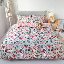 Juego de ropa de cama nórdica, funda de edredón con estampado de flores y hojas de plantas grandes, a rayas, funda de almohada, edredón individual y doble 2024 - compra barato