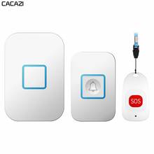 CACAZI-Localizador inalámbrico inteligente para el hogar, alarma de llamada de emergencia para ancianos y niños, 80m de distancia, 1 buscapersonas, 1 botón, 1 receptor 2024 - compra barato