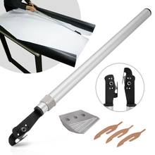 FOSHIO 2IN1 Extendable Handle Knife Carbon Fiber Film Vinyl Cutter+Blades Paperback Slitter Car Sticker Wrapping Cutting Tools 2024 - buy cheap