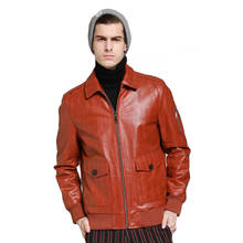 Gentleman Simple 100% Genuine Sheepskin Leather Men Coat Regular Male Casual Black Jacket Men Natural Leather Jacket 2024 - buy cheap