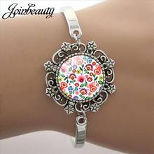 JOINBEAUTY Polish Folk Classical Flower Patterns Lace bracelet Glass Cabochon Bangles Adjustable bracelet Women Ornament PF08 2024 - buy cheap