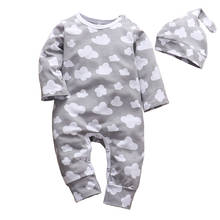 New Born Baby Boy Girl Romper Long sleeve Cloud Pattern Hat Autumn Clothes Set Newborn Infant Jumpsuit Toddler Clothing Outfits 2024 - buy cheap