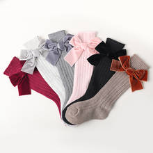Cotton Girls Socks With Bows Knee High Socks For Girl Princess Style Cute Newborn Baby Sock Long Winter Children Socks 2024 - buy cheap