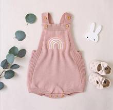 0-24M Baby Girls Rainbow Knitted Romper Cloting Spring Kids Girls Sleeveless Bodysuits Outfits 2024 - buy cheap