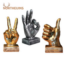 Northeuins estatueta de resina por gesto, estatueta de dedo, miniatura moderna, lembrança para casa, decoração de casa, decoração de natal, presente 2024 - compre barato