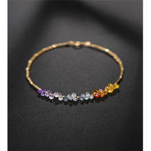 DAIMI Color Sapphire Bracelet Female gemstones Genuine Yellow 18K Gold Casing Bracelet Tanabata Gift for Girlfriend 2024 - buy cheap