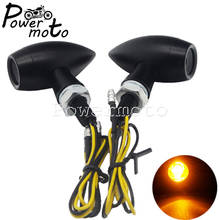 Mini bala negra de 8mm para motocicleta, señal de giro Universal para Harley, Choppers, Cruisers, LED, indicador ámbar, intermitente 2024 - compra barato