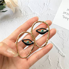 Minimalist Statement Evil Eye Stud Earrings Women Irregular Gold Color Big Earrings Ladies Jewelry Accessory 2024 - buy cheap