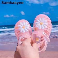 0-8y Children Sandals Kids Shoes Summer Baby Girls Clogs Mules Flowers Princess Jelly Shoes Solid Anti-Slip Beach Footwear y33 2024 - buy cheap