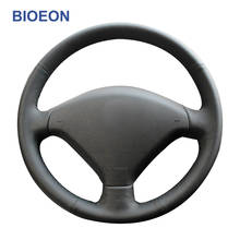Hand Stitch Black PU Artificial Leather Car Steering Wheel Cover for Peugeot 307 2001 2002 2003 2004-2008 307 SW 2005-2008 2024 - buy cheap