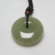 XinJiang HeTian Jade Pendant  Amulet Lovers Safety Button Necklace With Chain For Women Men 2024 - buy cheap