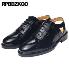Мужские офисные туфли-оксфорды из натуральной кожи, черные дышащие туфли из лакированной кожи в европейском стиле, итальянский стиль, большие размеры 2024 - купить недорого