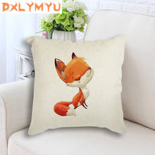 Cute Fox Rabbit Print Linen Cushion Covers Throw Pillow Case Sofa Waist Cushion Cover Home Decor Pillowcase Gift 2024 - buy cheap