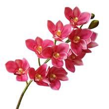 4p PU Orchids 3D Printing Effect Cymbidium Artificial Real Touch Orchid 6 Color for Wedding Centerpieces Home Decorative Flowers 2024 - купить недорого