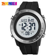 SKMEI-reloj Digital deportivo para hombre, cronógrafo con correa de silicona, dos veces, LED, resistente al agua, 5Bar, 1524 2024 - compra barato
