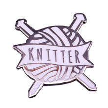 Knitter enamel pin yarn crochet craft badge ball of wool with two needles stuck pin 2024 - buy cheap