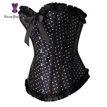 High quality waist trainer lace up corselet slimming waist women vintage bustier polka dot red corset size s-xxl 2024 - buy cheap