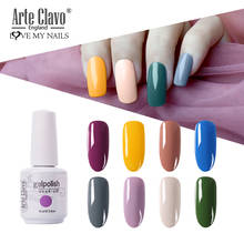 Arte Clavo Fashion Gel Polish Nail Soak Off UV 15ml  Hybrid Lacquer Pure Purple Yellow Color Top Base  Manicure Primer Nail Art 2024 - buy cheap