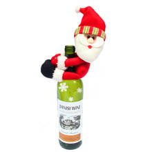 Capa natal para garrafa de vinho, decoração de mesa e natal, 3 tamanhos 2024 - compre barato