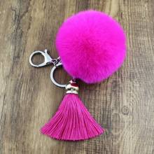 Hot sale Tassel Pompom Car Key Ring Pendant Fur Ball Keychain Rabbit Fur Plush Fur Key Chian POM POM Keychain 2024 - buy cheap