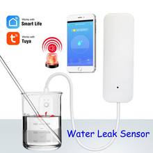 4 pces tuya inteligente wifi sensor de vazamento de água detector de vazamento de água-nível de alarme app feedback em tempo real remoto compatível alexa google 2024 - compre barato