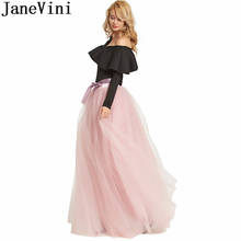 JaneVini 2019 Bridal Buddy Tulle Underskirt Ruffle Long Skirt White Black Wedding Bride Petticoats Under Dress jupon sous robe 2024 - buy cheap