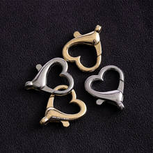 26*21.5mm prata kc ouro formato de coração lagosta fecho ganchos colares pulseira conectores de corrente para joias diy achados acessórios 2024 - compre barato