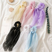 Boho Solid Color Ribbon Hair Scrunchies Women Elastic Hair Bands Scarf Ties Rope Ponytail Holder Ladies Girls Hair Accessories 2024 - buy cheap