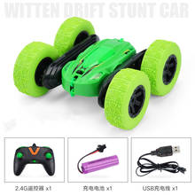 2.4G remote control car roll stunt double-sided car light 360-degree rotating charging toy car 2024 - buy cheap