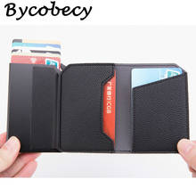 Bycobecy 2019 Anti-theft Smart Wallet Carbon Fiber Credit Card Holder RFID Pop-up Clutch Multi Men and Women Unisex Card Case 2024 - buy cheap