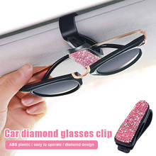 Glasses Holder for Car Visor Fashion Crystal Rhinestones Car Sun Visor Glasses Clip M8617 2024 - buy cheap