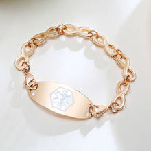 Women's Medical Alert Bracelet Personalised Custom Infinity Chain Bracelets Stainless Steel Emergency Remind Jewelry 2024 - buy cheap
